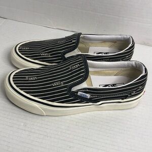 Vans Shoes Womens 7.5 M 6 Classic Slip On Anaheim Black White Stripe Skate